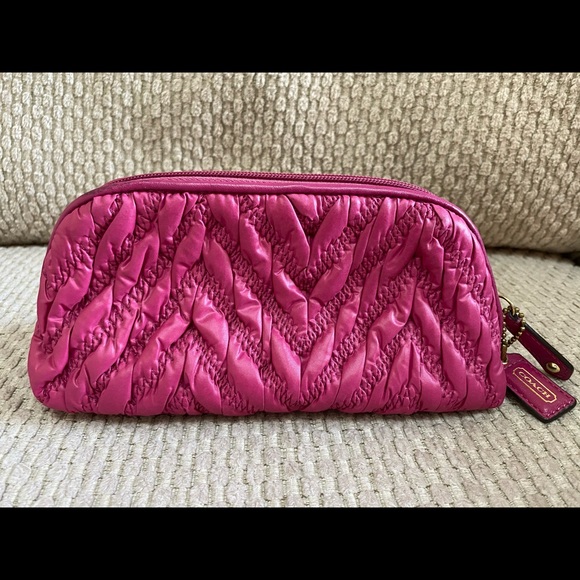 Coach Madison Chevron Nylon Cosmetic Case - Picture 2 of 8